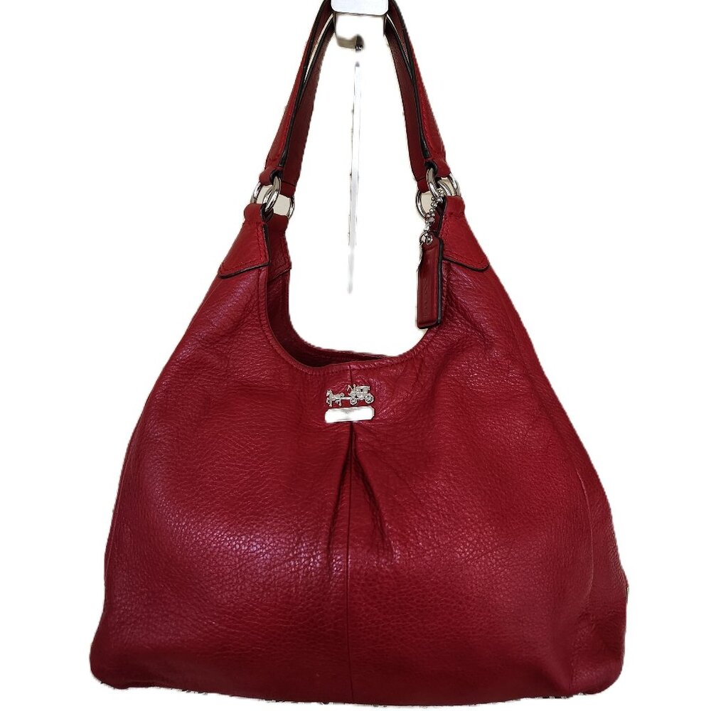 Euc Vintage Coach Madison Maggie Red Leather Shoulder Bag Purse